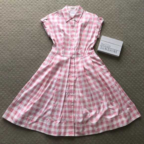 Eliza J Pink Gingham Dress 